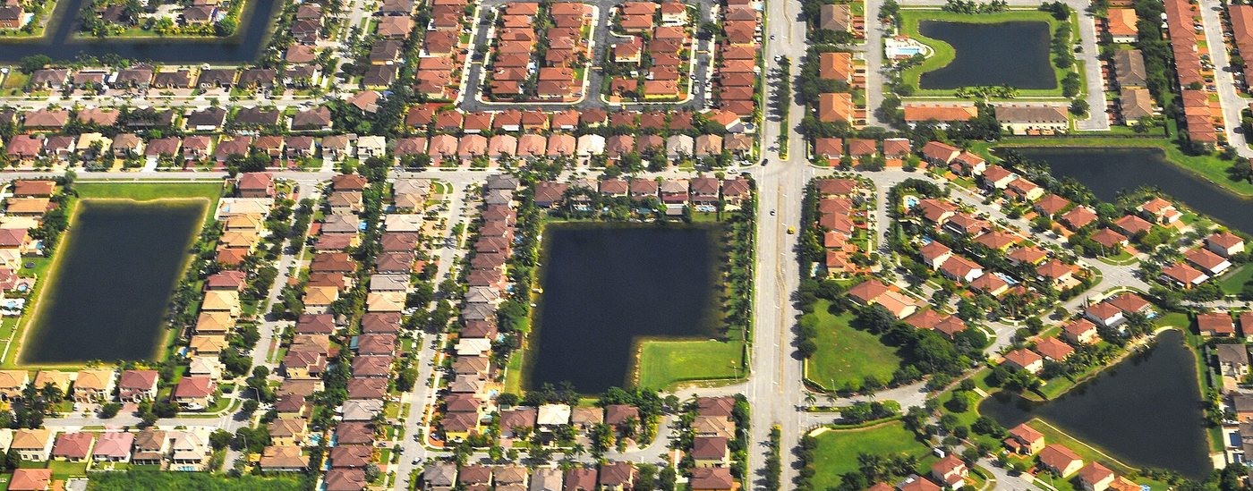 South Florida residential neighborhood from the air